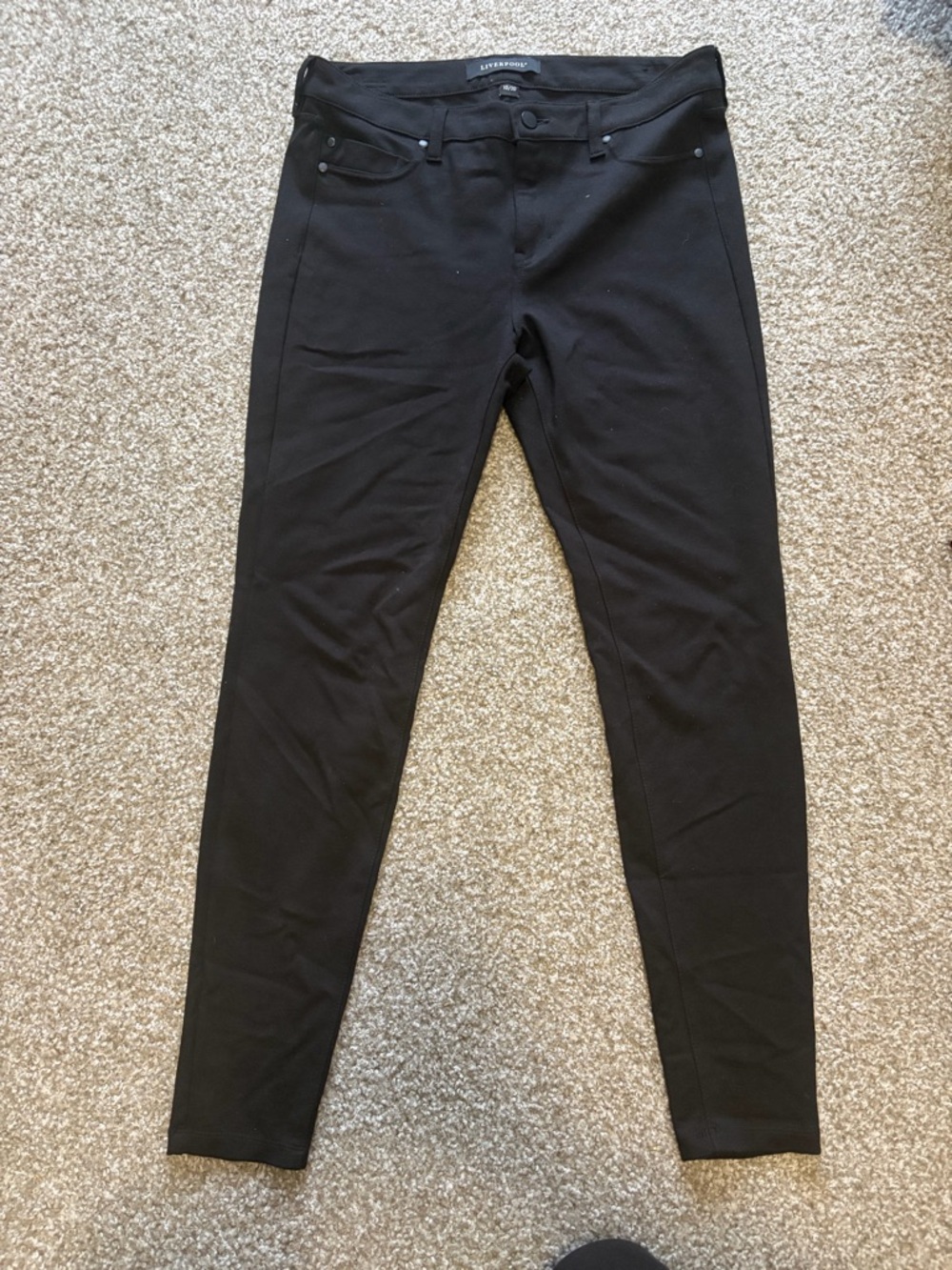 Liverpool Black Pull-On Ponte Skinny Pants